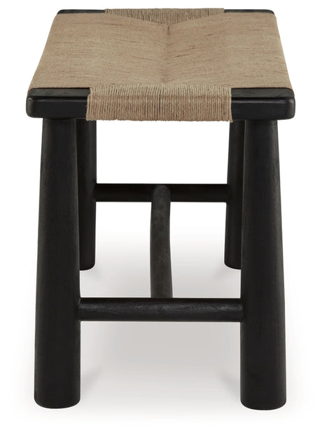Acerman Black/Natural Accent Bench by Ashley at Eve Furniture