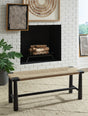 Acerman Black/Natural Accent Bench by Ashley at Eve Furniture