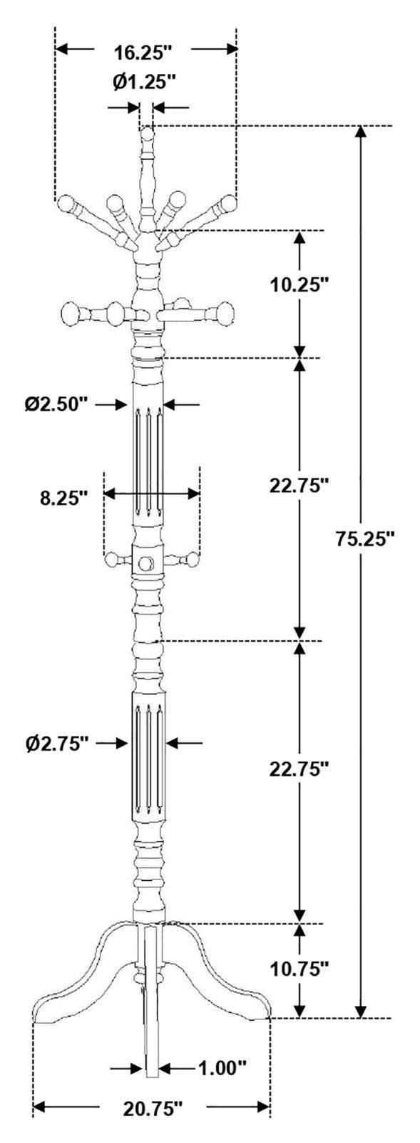 Achelle Golden Brown Coat Rack with 11 Hooks by Coaster at Eve Furniture