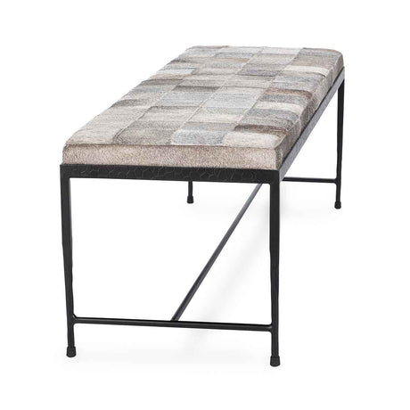 Achen Sparrow Gray Rectangular Accent Bench by Classic Home at Eve Furniture