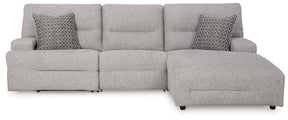 Acklen Place Navy 3-Piece Dual Power Reclining Modular Sectional with RAF Chaise by Ashley at Eve Furniture