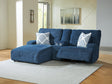 Acklen Place Navy 3-Piece Dual Power Reclining Modular Sofa with LAF Chaise by Ashley at Eve Furniture