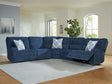 Acklen Place Navy 5-Piece Dual Power Reclining Modular Sectional by Ashley at Eve Furniture