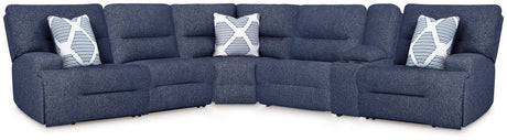 Acklen Place Navy 6-Piece Dual Power Reclining Modular Sectional by Ashley at Eve Furniture