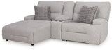 Acklen Place Pewter 3-Piece Left Arm Facing Chaise Power Reclining Sectional by Ashley at Eve Furniture