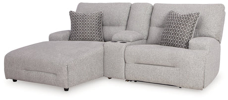 Acklen Place Pewter 3-Piece Left Arm Facing Chaise Power Reclining Sectional by Ashley at Eve Furniture