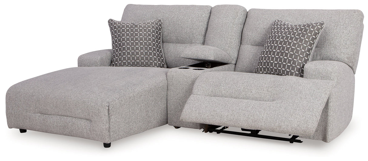Acklen Place Pewter 3-Piece Left Arm Facing Chaise Power Reclining Sectional by Ashley at Eve Furniture