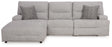 Acklen Place Pewter 3-Piece Dual Power Reclining Modular Sectional with LAF Chaise by Ashley at Eve Furniture