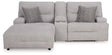 Acklen Place Pewter 3-Piece Left Arm Facing Chaise Power Reclining Sectional by Ashley at Eve Furniture