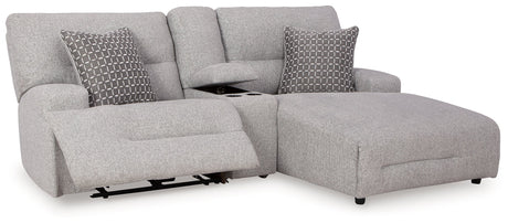 Acklen Place Pewter 3-Piece Right Arm Facing Chaise Power Reclining Sectional by Ashley at Eve Furniture