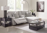 Acklen Place Pewter 3-Piece Right Arm Facing Chaise Power Reclining Sectional by Ashley at Eve Furniture