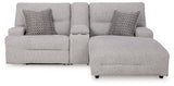 Acklen Place Pewter 3-Piece Right Arm Facing Chaise Power Reclining Sectional by Ashley at Eve Furniture