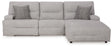 Acklen Place Pewter 3-Piece Dual Power Reclining Modular Sectional with RAF Chaise by Ashley at Eve Furniture