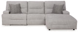 Acklen Place Pewter 3-Piece Dual Power Reclining Modular Sectional with RAF Chaise by Ashley at Eve Furniture