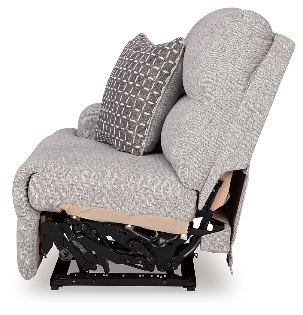 Acklen Place Pewter 5-Piece Dual Power Reclining Modular Sectional by Ashley at Eve Furniture