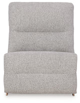 Acklen Place Pewter 5-Piece Dual Power Reclining Modular Sectional by Ashley at Eve Furniture