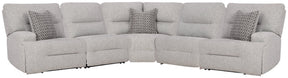 Acklen Place Pewter 5-Piece Dual Power Reclining Modular Sectional by Ashley at Eve Furniture