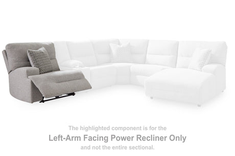 Acklen Place Pewter 5-Piece Dual Power Reclining Modular Sectional by Ashley at Eve Furniture