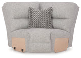 Acklen Place Pewter 5-Piece Dual Power Reclining Modular Sectional by Ashley at Eve Furniture