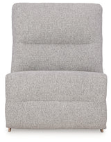 Acklen Place Pewter 5-Piece Dual Power Reclining Modular Sectional by Ashley at Eve Furniture