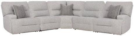 Acklen Place Pewter 5-Piece Dual Power Reclining Modular Sectional by Ashley at Eve Furniture