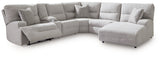Acklen Place Pewter 6-Piece Right Arm Facing Chaise Power Reclining Sectional by Ashley at Eve Furniture