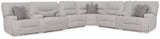 Acklen Place Pewter 7-Piece Power Reclining Sectional by Ashley at Eve Furniture