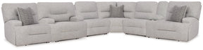 Acklen Place Pewter 7-Piece Power Reclining Sectional by Ashley at Eve Furniture