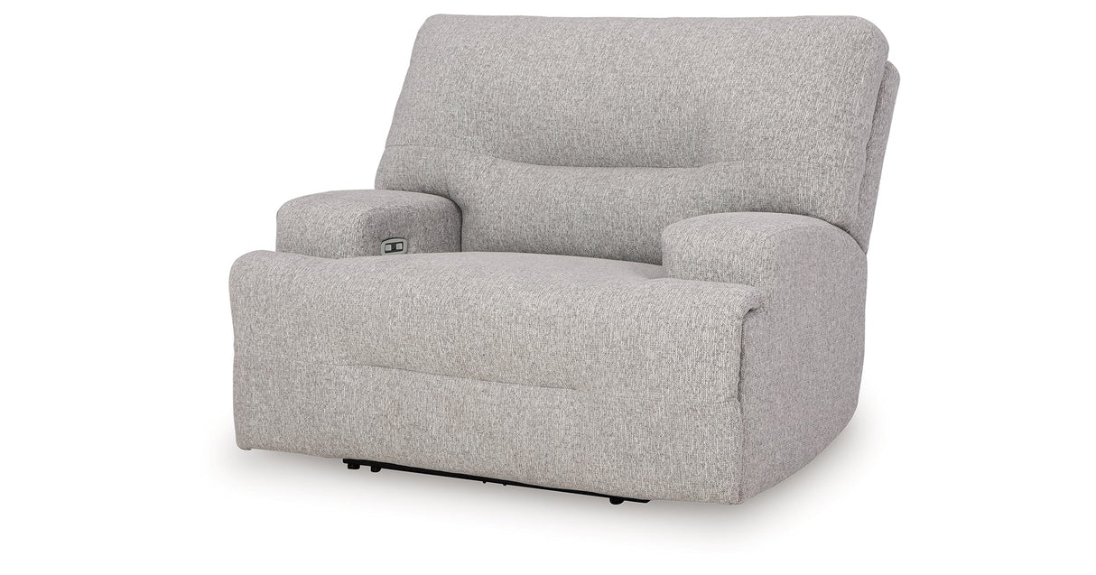 Acklen Place Pewter Oversized Power Recliner by Ashley at Eve Furniture
