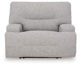 Acklen Place Pewter Oversized Power Recliner by Ashley at Eve Furniture