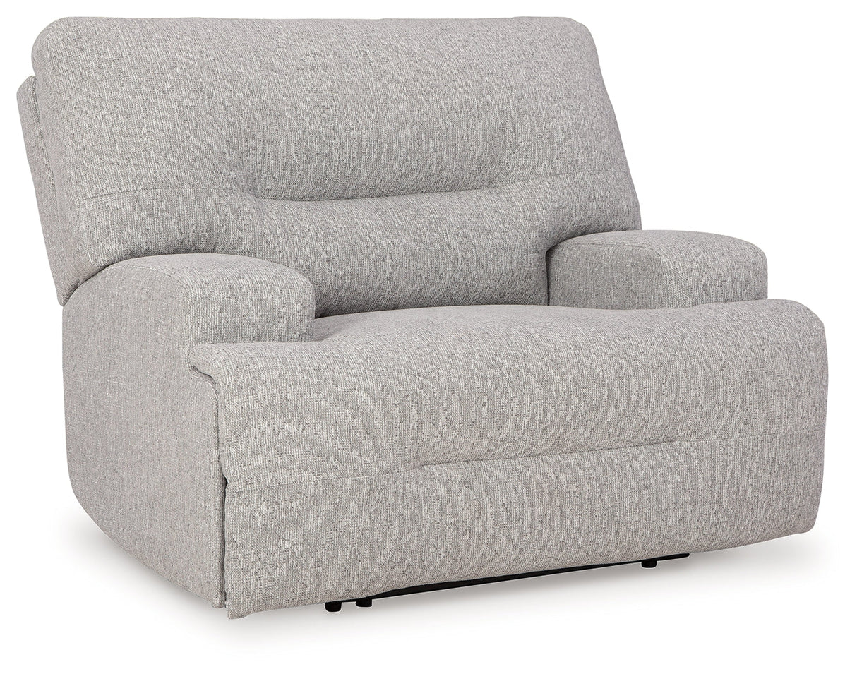 Acklen Place Pewter Oversized Power Recliner by Ashley at Eve Furniture