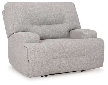 Acklen Place Pewter Oversized Power Recliner by Ashley at Eve Furniture