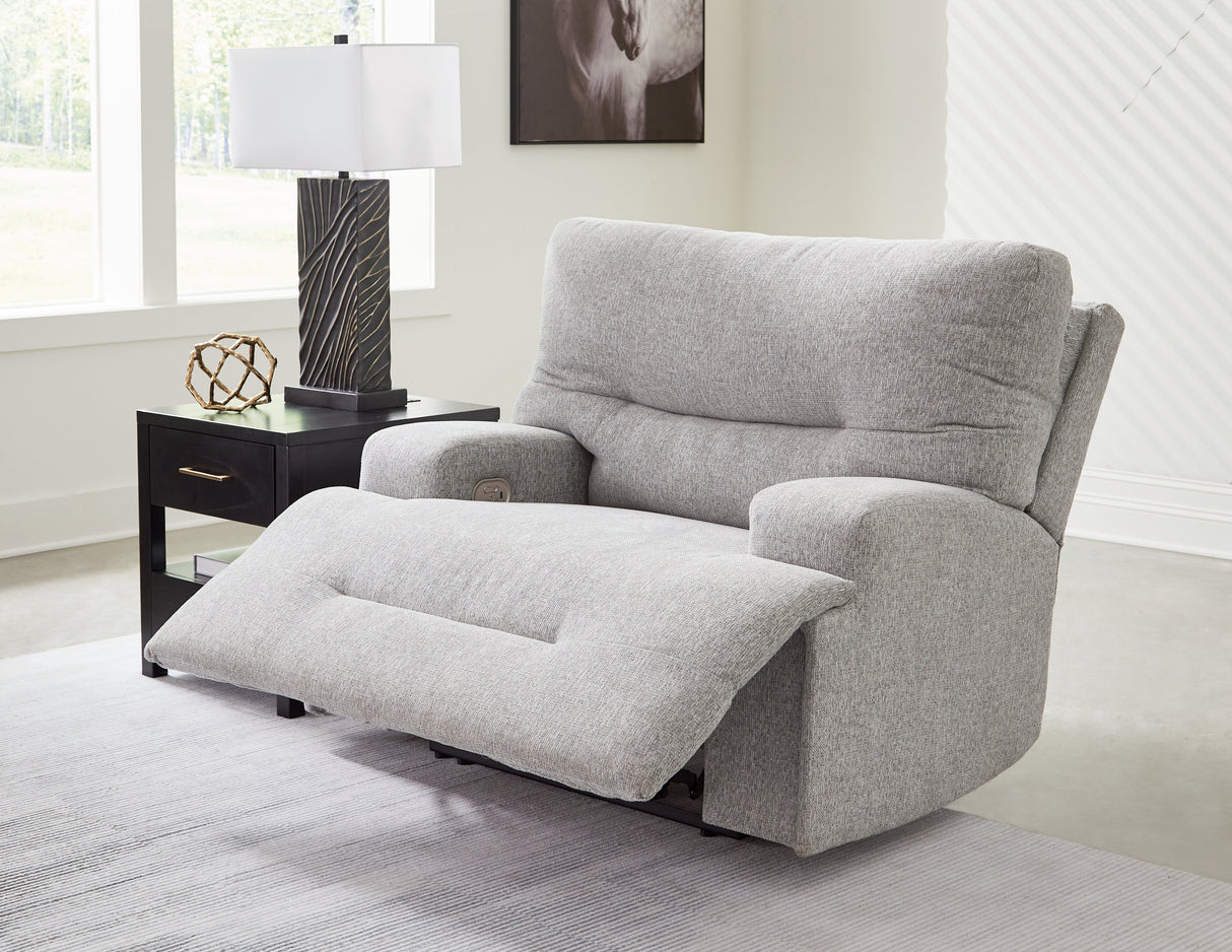 Acklen Place Pewter Oversized Power Recliner by Ashley at Eve Furniture