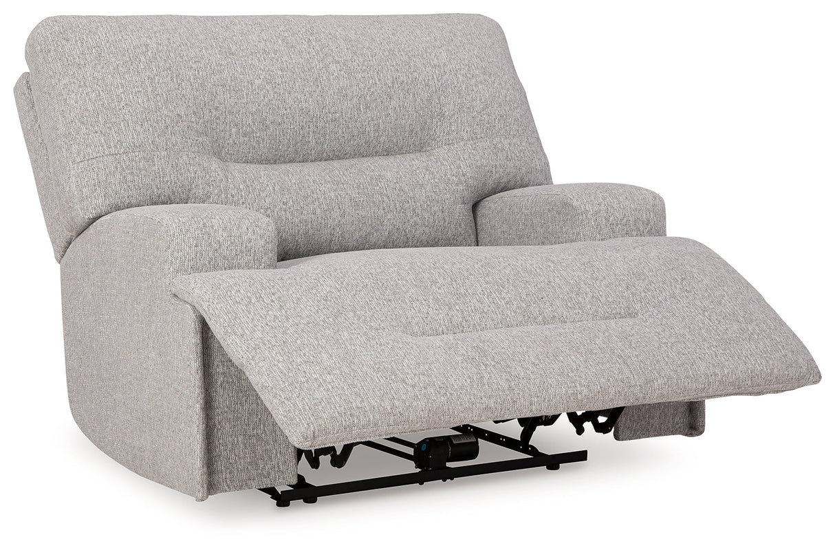 Acklen Place Pewter Oversized Power Recliner by Ashley at Eve Furniture