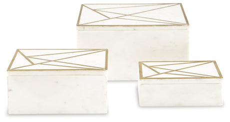 Ackley White/Brass Finish Box