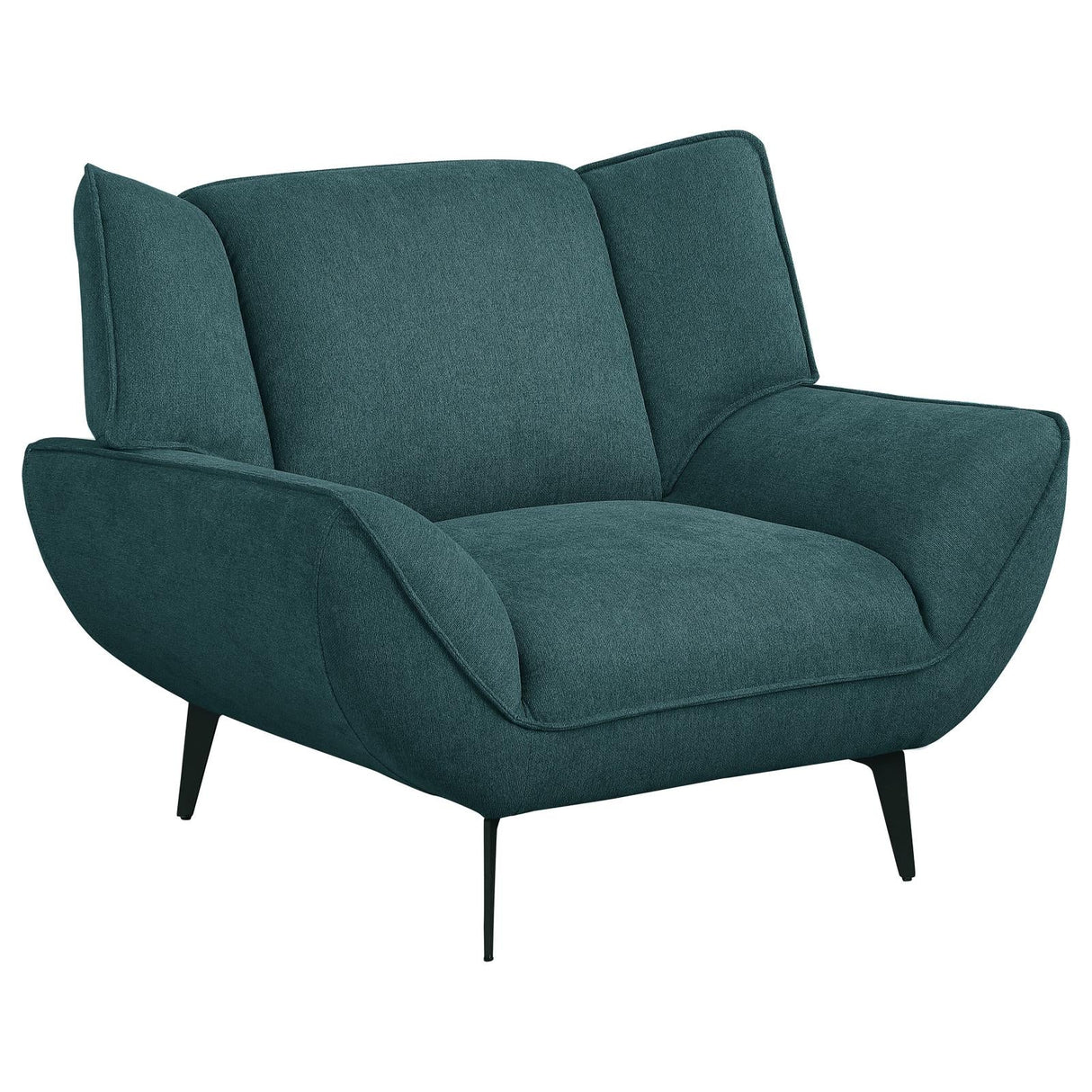 Acton Teal Blue Upholstered Flared Arm Chair