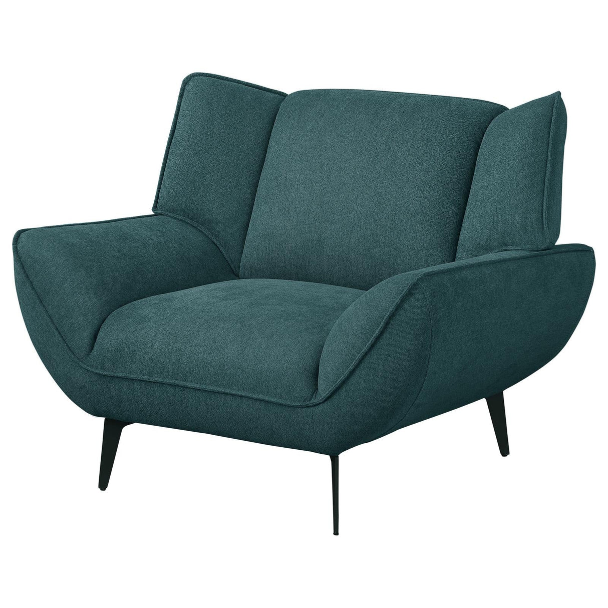 Acton Teal Blue Upholstered Flared Arm Chair