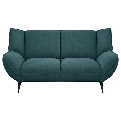 Acton Upholstered Flared Arm Loveseat Teal Blue