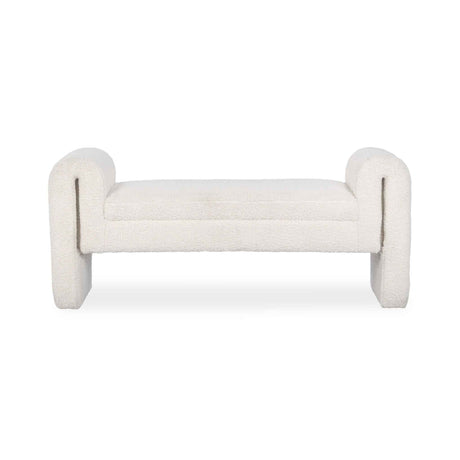 Ada Ivory Fleece Accent Bench by Classic Home at Eve Furniture