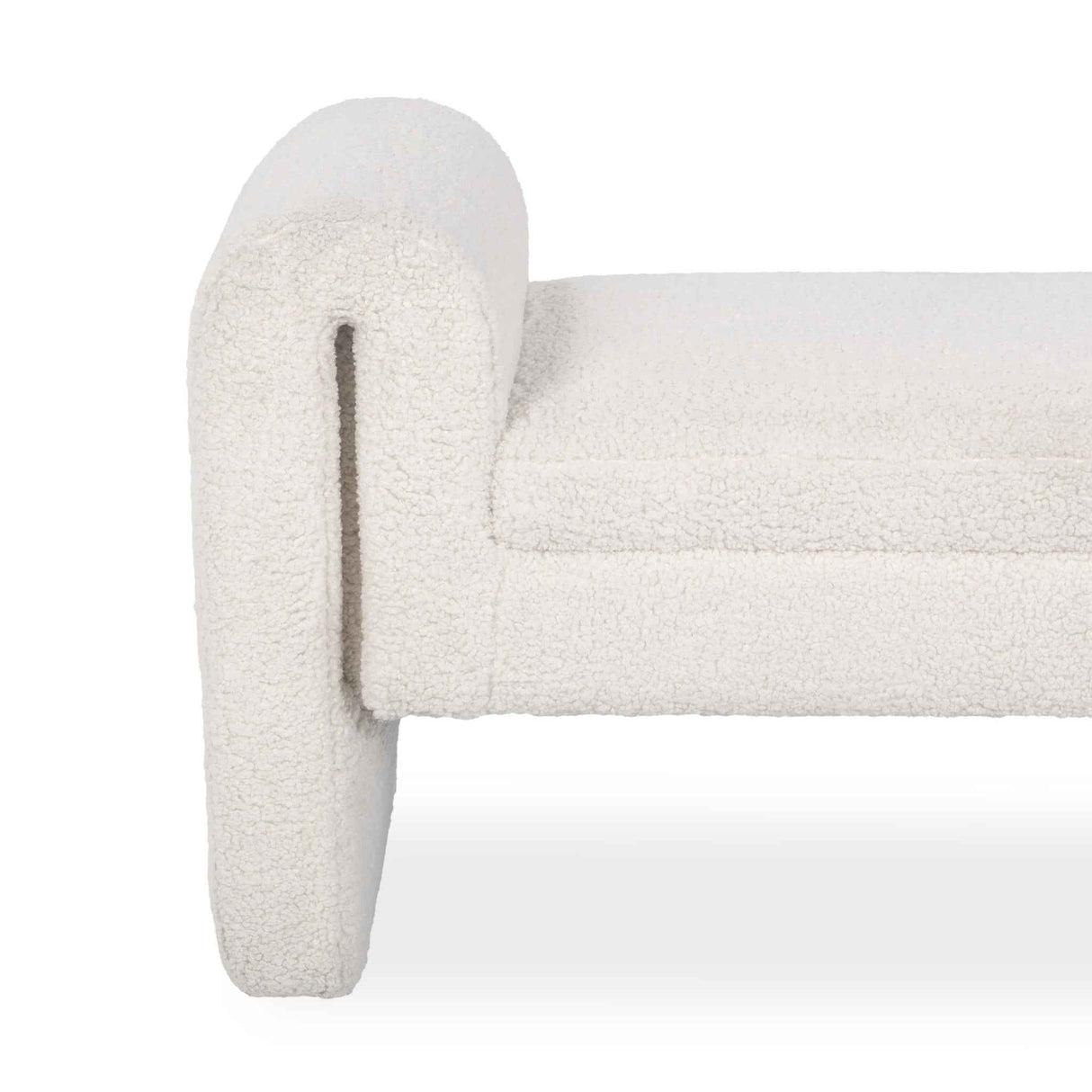 Ada Ivory Fleece Accent Bench by Classic Home at Eve Furniture