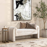 Ada Ivory Fleece Accent Bench by Classic Home at Eve Furniture