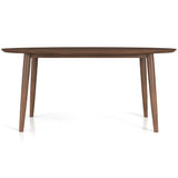 Ada Mid Century Modern Style Solid Wood Walnut Oval Dining Table Walnut/White Top