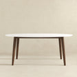 Ada Mid Century Modern Style Solid Wood White Top Oval Dining Table by Ashcroft Furniture at Eve Furniture