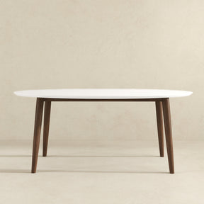 Ada Mid Century Modern Style Solid Wood White Top Oval Dining Table by Ashcroft Furniture at Eve Furniture