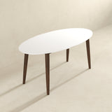Ada Mid Century Modern Style Solid Wood White Top Oval Dining Table by Ashcroft Furniture at Eve Furniture