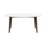Ada Mid Century Modern Style Solid Wood White Top Oval Dining Table by Ashcroft Furniture at Eve Furniture