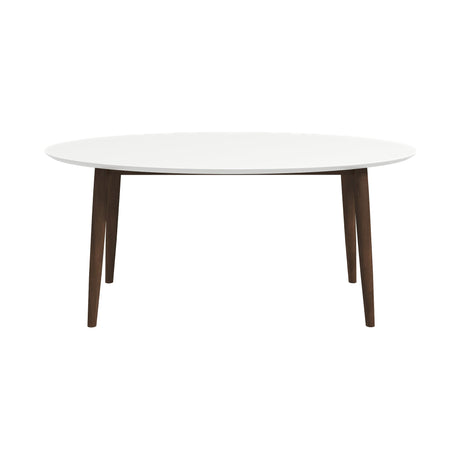 Ada Mid Century Modern Style Solid Wood White Top Oval Dining Table by Ashcroft Furniture at Eve Furniture