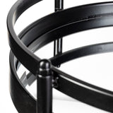 Ada Round Shape Black Metal Frame Two-Tier w/Glass Shelf Bar Cart by Mercana at Eve Furniture