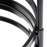 Ada Round Shape Black Metal Frame Two-Tier w/Glass Shelf Bar Cart by Mercana at Eve Furniture