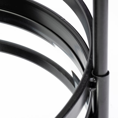 Ada Round Shape Black Metal Frame Two-Tier w/Glass Shelf Bar Cart by Mercana at Eve Furniture